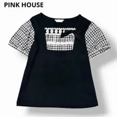 【レース×リボン】 ピンクハウス チェック柄 半袖 カットソー パフスリーブのサムネイル