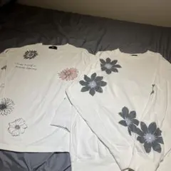 HARE 花柄プリント ホワイト スウェット