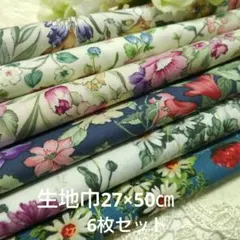 SS-23まとめ売り ハギレ カットクロスパッチワーク6枚セット27×50㎝花柄