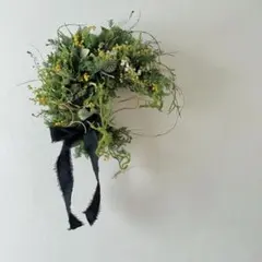 リース(ミモザの三日月リース) / ドライフラワー　リース　三日月リース　ミモザ