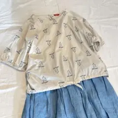 POUDOUDOU オリジナルボタニカル刺繍ブラウス　シャツ　ナチュラルゆったりのサムネイル