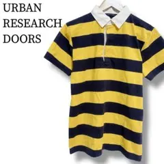 アーバンリサーチドアーズ ラガーシャツ 半袖 ボーダー 38 Ｍ 紺 黄色