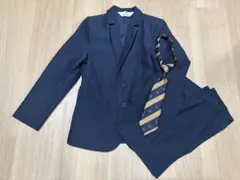 H&M キッズスーツ　白シャツ/ネクタイセット　120（EUR122） ネイビー