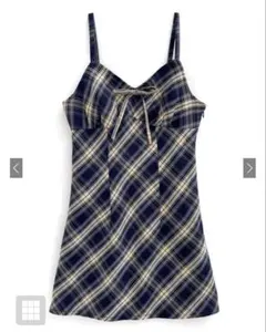 チェック柄キャミワンピース
