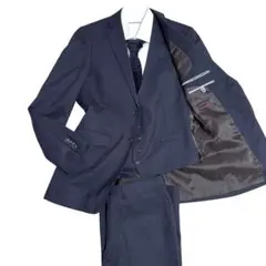 春夏◎SUIT SELECT スリーピーススーツ 紺×マイクロチェック Y5 - メルカリ