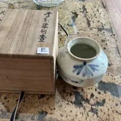 李朝 分院 白磁染付壽字文丸壺 古民藝 古伊万里 古美術 中国青花 骨董