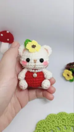 ハンドメイド あみぐるみ ねこ 魚 チャーム ストラップ - メルカリ