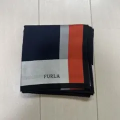 FURLA ストライプハンカチ ネイビー