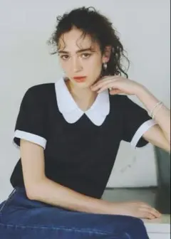 完売品♡&.NOSTALGIA 配色ダブルカラーTシャツ