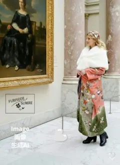 461くすみカラー　正絹振袖6点フルセット成人式卒業式謝恩会結婚式