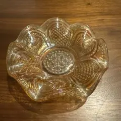 昭和レトロ　レース皿　オーロラ色