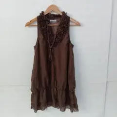 11.18◎S338◎スコットクラブ◎ミニワンピース◎ブラウン◎M