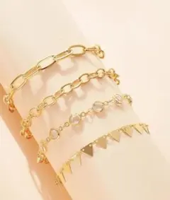 ブレスレット ゴールド シンプル 海外製 4点セット