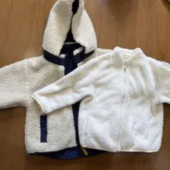 2点まとめ売りフリースジャケット 90cm フード付き