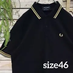 希少46サイズ✨FRED PERRY ポロシャツ M12 イングランド製 黒