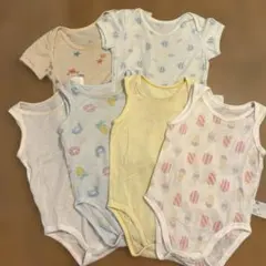 ユニクロ　コットンメッシュボディスーツ　80 6点セット