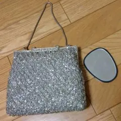 新世界 ビーズ編みがま口ミニハンドバッグ アンティーク ヴィンテージ