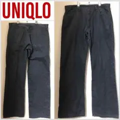 [018088] UNIQLO コットンリネン パンツ チャコール