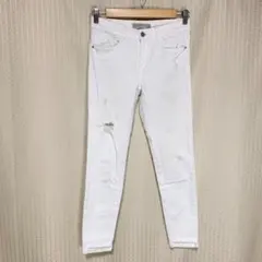 【ZARA BASIC】ザラベーシック ダメージ加工  レディース ストレッチ