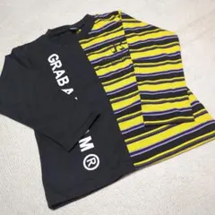 長袖カットソー 黒とストライプ