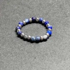 BR980 天然石 パワーストーン ビーズリング ラピスラズリ ステンレス