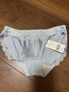 アモスタイル　ライトブルー ストライプ レース 下着 M