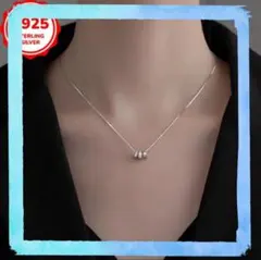 シルバー925スターリングネックレス 3連リング
