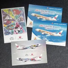 JAL 航空 Disney 100th 40周年 ノベルティ ポストカード 3種