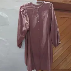 ブラウン 七分丈　シャツ