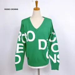 RODEO CROWNS ロデオクラウンズ ビッグロゴニット Vネック FREE