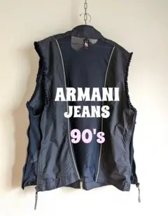 ARMANI JEANS　90s　ナイロンベスト　メッシュ切り替えし　ギミックのサムネイル