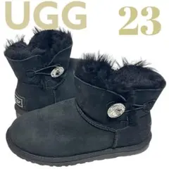 アグ　UGG ブラック ムートンブーツ 23cm キラキラビジュー