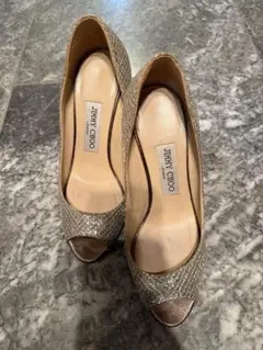 JIMMY CHOO シルバーウェッジヒールパンプス レア