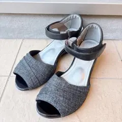 フィットフィットfitfitストラップ付サンダルブラックデニムストラップ23.5