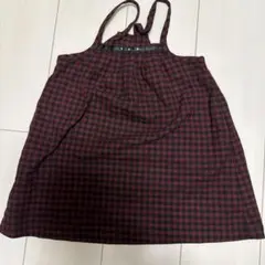 赤と黒のチェック柄 ジャンバースカート 110cm