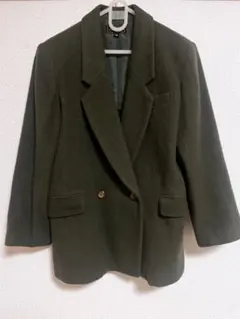 カシミヤ混オリーブグリーン ジャケットコート【2/1-2/16発送お休み】