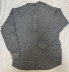 UNIQLO ワッフルヘンリーネックTシャツ/長袖　L