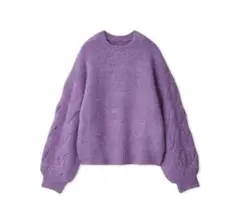 Mila Owen モチーフケーブルスリーブニットプルオーバー