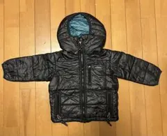 ブラック フード付きダウンジャンパー