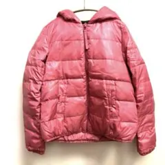 フード付きピンクダウンジャケット