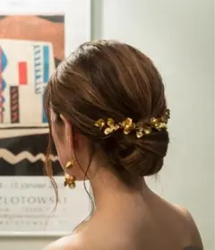 ANNAN WEDDING  ヘッドドレス　フラワー　ゴールド　結婚式　花嫁