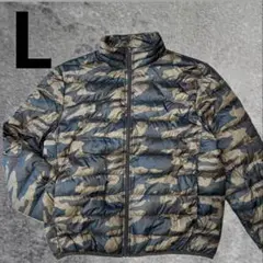 美品！！短丈　迷彩柄ダウン　y2k カモフラ　メンズ　L