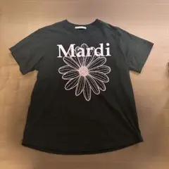 Mardi Mercredi Tシャツ ブラック ピンク フラワーロゴのサムネイル