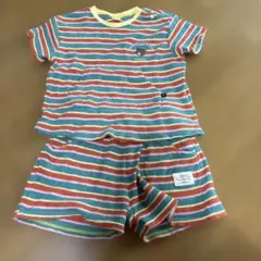 ストライプ タオル地 半袖上下セットアップ