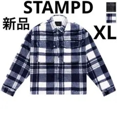 STAMPD Plaid Cropped Sherpa Buttondown