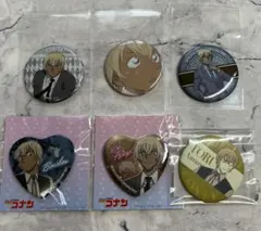 名探偵コナン 安室透 降谷零 バーボン 缶バッジ まとめ売り(6個セット)