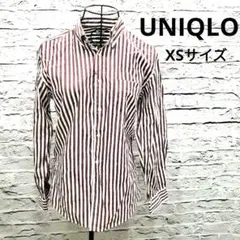 【未使用品】UNIQLO ストライプ シャツ 長袖 メンズ XS 綿 100％