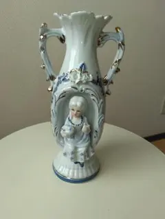 花瓶　陶磁器 女性像付き　ビンテージ
