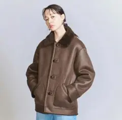 BEAUT&YOUTH フェイクムートン リバーシブル ボア ブルゾン