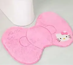 トイレマットハローキティ リボン型マット ピンク